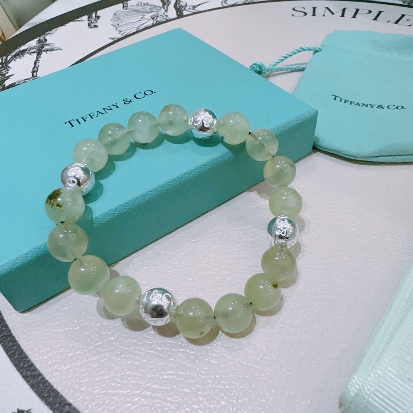 Tiffany & Co. Green Bead Bracelet Tiffany & Co. Green Bead Bracelet
